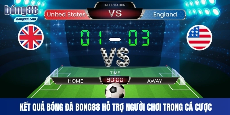 Kết quả bóng đá Bong88 hỗ trợ người chơi trong cá cược