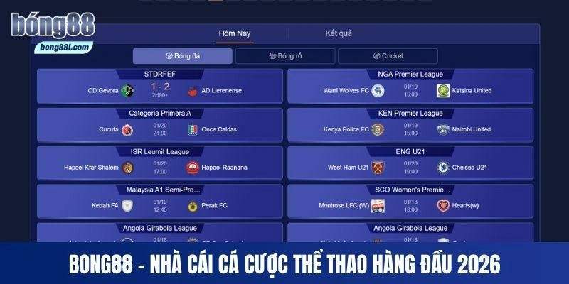 Bong88 - Nhà cái cá cược thể thao hàng đầu 2026